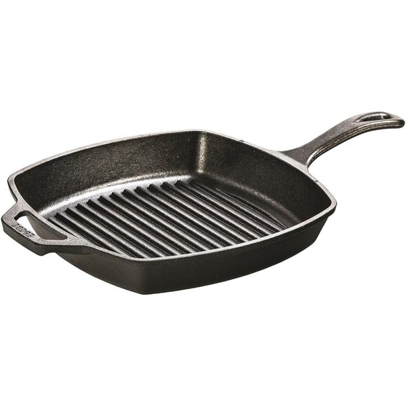 L8SGP3 Cast Iron Square Grill Pan Pre-Seasoned 10.5-inch - Picture 1 of 5